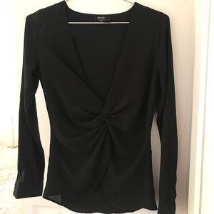 Nasty Gal Black Plunge Top | XS/S